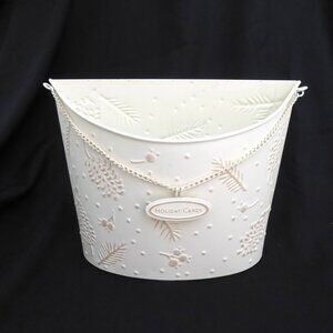 NEW HALLMARK METAL CHRISTMAS GREETING CARD HOLDER TABLE OR WALL PINECONE PATTERN